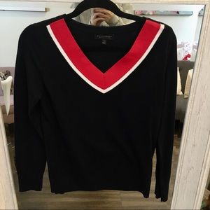 Navy and Red Varsity Sweater